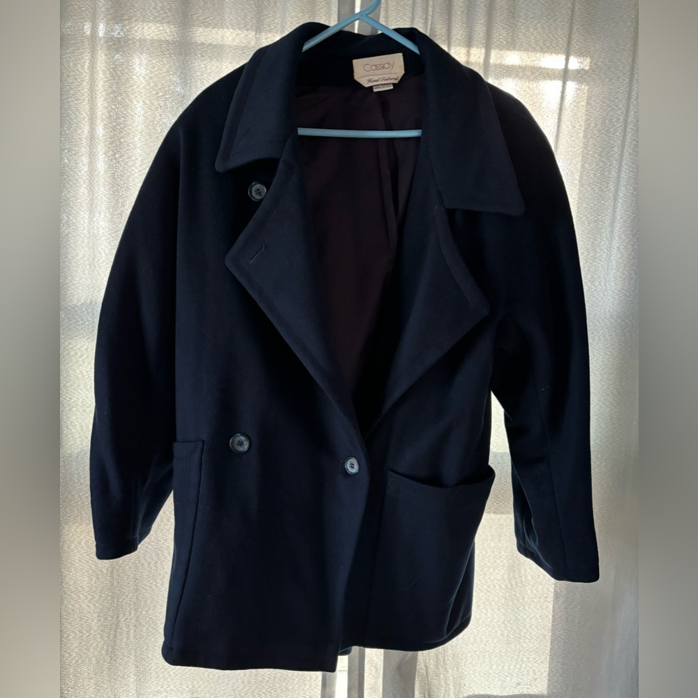 Vintage Hand Tailored Cassidy Wool Navy winter‎ Coat size 8. Classic